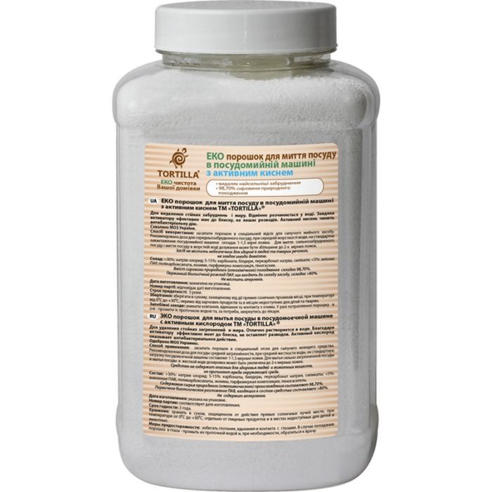 Порошок для миття посуду в посудомийці Tortilla Еко 1 кг (4820178061032) зображення 2