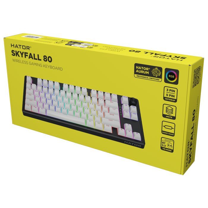 Клавіатура Hator Skyfall 80 Wireless Black/White (HTK3180UA) зображення 7