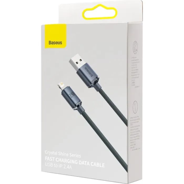 Дата кабель USB 2.0 AM to Lightning 1.2m 2.4A black Baseus (CAJY000001) зображення 6