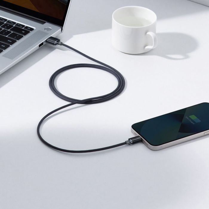 Дата кабель USB 2.0 AM to Lightning 1.2m 2.4A black Baseus (CAJY000001) зображення 8