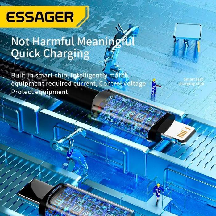 Дата кабель USB-C to Lightning 1.0m 20W black Essager (EXCTL-CG01) изображение 7