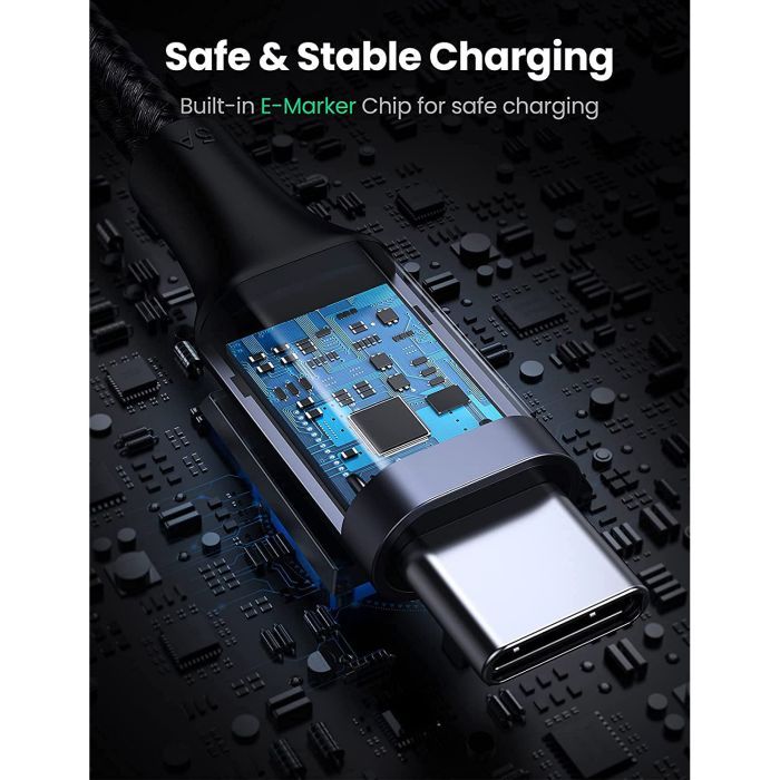 Дата кабель USB-C 2.0 to USB-C 3.0m 90° corner US334 black Ugreen (20583) зображення 9