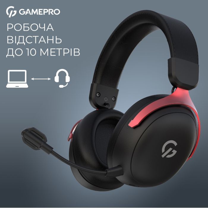 Навушники GamePro Asgard Freya Pro Wireless Black/Red (HSW201BR) зображення 8