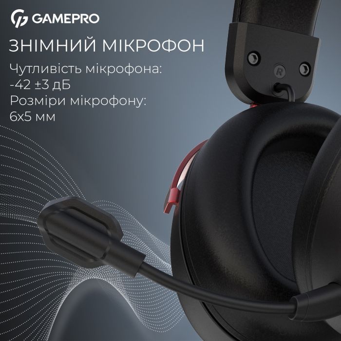 Навушники GamePro Asgard Freya Pro Wireless Black/Red (HSW201BR) зображення 9
