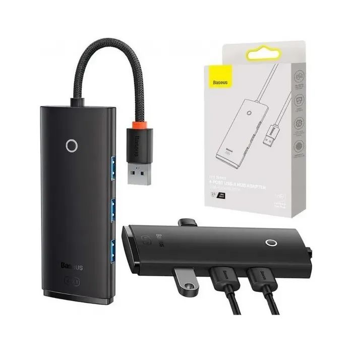 Концентратор Baseus USB 3.0 to 4xUSB 3.0 0.25m black (WKQX030001) изображение 3