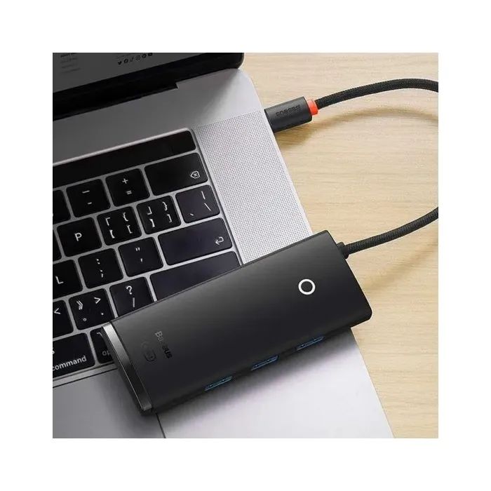 Концентратор Baseus USB 3.0 to 4xUSB 3.0 0.25m black (WKQX030001) изображение 4