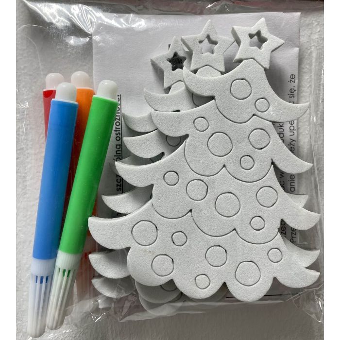 Елочная игрушка Chomik Комплект прикрас для розфарбовування 3 шт 10см та флома (5900779878952_5)