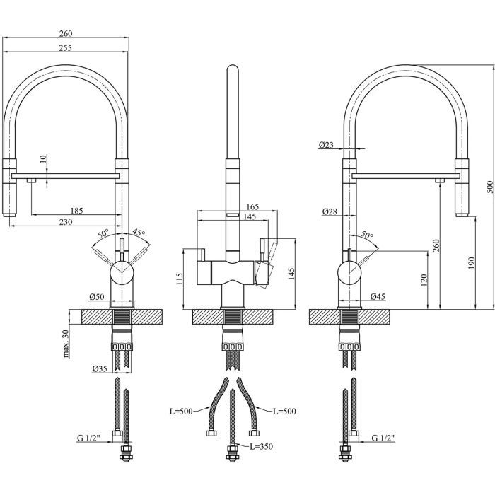 Змішувач Kroner Klassisch-ESG03815WHI (CV027935) зображення 9