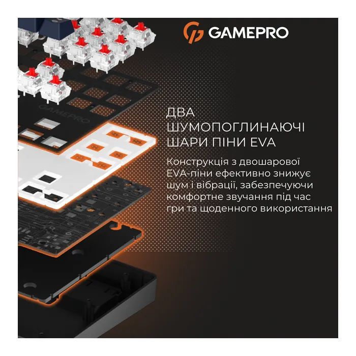 Клавіатура GamePro Genesis Metallic MK110G Outemu Red Switch USB UA Gray (MK110G) зображення 10
