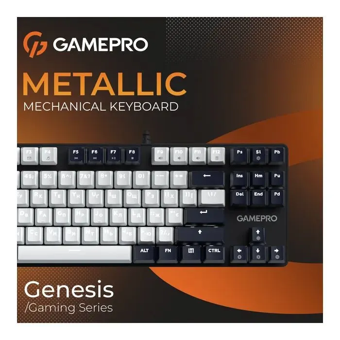 Клавіатура GamePro Genesis Metallic MK110B Outemu Red Switch USB UA Black (MK110B) зображення 7