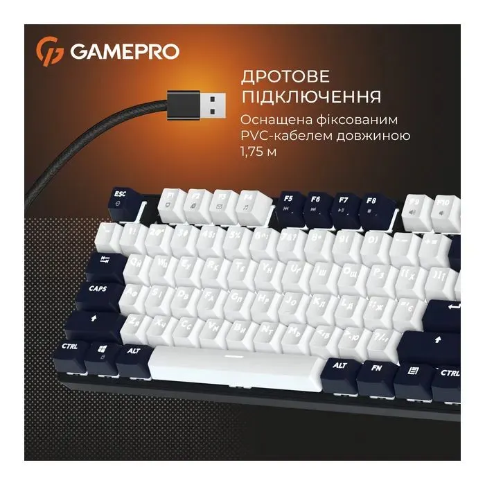 Клавіатура GamePro Genesis Metallic MK110B Outemu Red Switch USB UA Black (MK110B) зображення 8