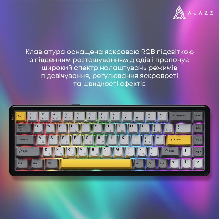 Клавіатура Ajazz AK680 MAX Magnetic Switch RGB USB Black (AK680-M-BGY-AW) зображення 7