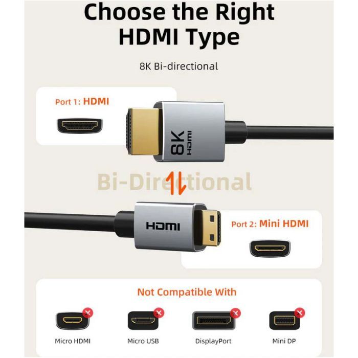 Кабель мультимедійний HDMI mini M to HDMI M 3.0m 8K60Hz Cabletime (CA915866) зображення 6