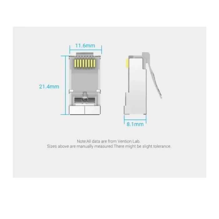 Конектор RJ45 FTP Cat.6 Modular 10 шт. Vention (IDFR0-10) зображення 7