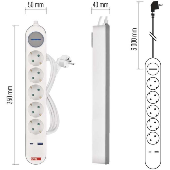 Мережевий подовжувач EMOS P1523FC зображення 11