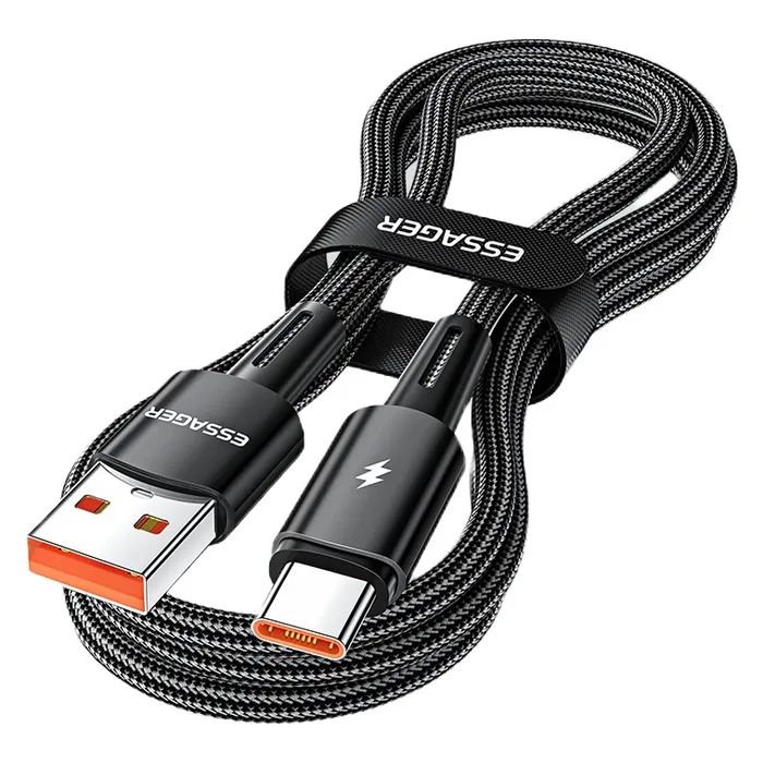 Дата кабель USB 2.0 AM to USB-C 1.0m 120W black Essager (EXC120-CG01-P)