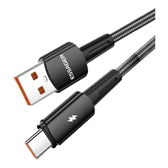 Дата кабель USB 2.0 AM to USB-C 1.0m 120W black Essager (EXC120-CG01-P) изображение 2