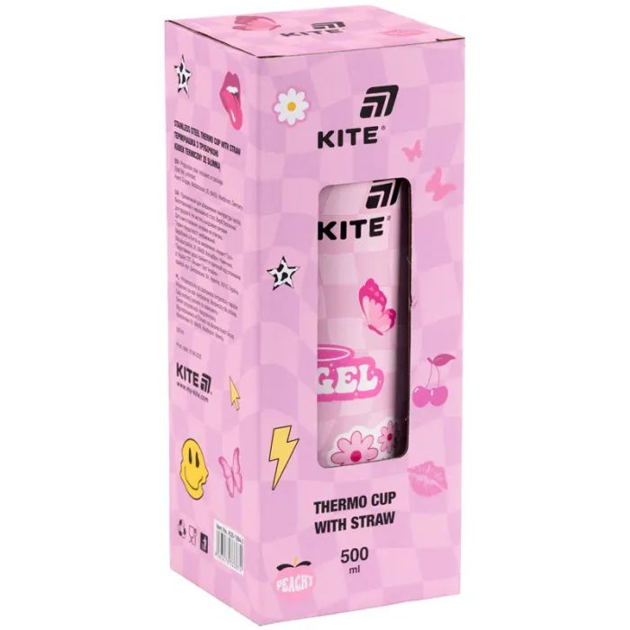 Поильник-непроливайка Kite Angel термочашка з трубочкою, 500 мл (K25-1264-2) изображение 3