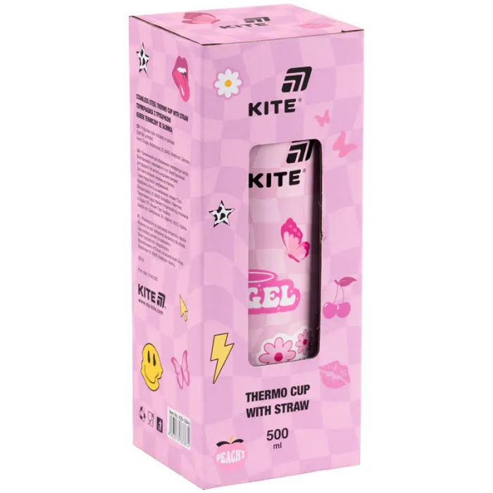 Поильник-непроливайка Kite Angel термочашка з трубочкою, 500 мл (K25-1264-2) изображение 3