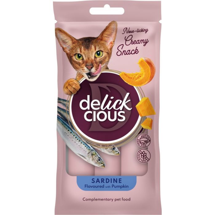 Лакомство для котов Delickcious Кремовые сардина с добавлением тыквы 1+1 (4820269148031) изображение 2