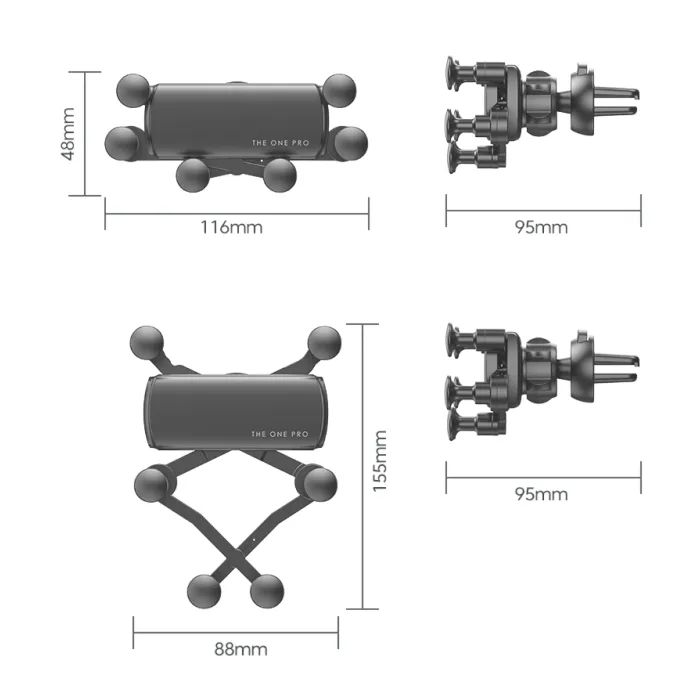 Універсальний автотримач Essager Tourist Gravity Car Mount Phone Holder Black (EZJZL-TR01) зображення 10