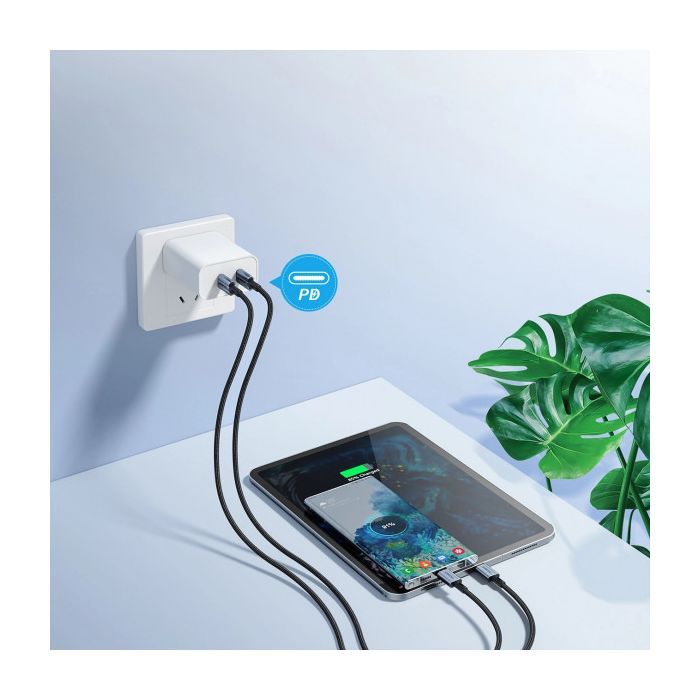 Дата кабель USB-C to USB-C 1.2m 60W braided black Choetech (XCC-1014) изображение 5