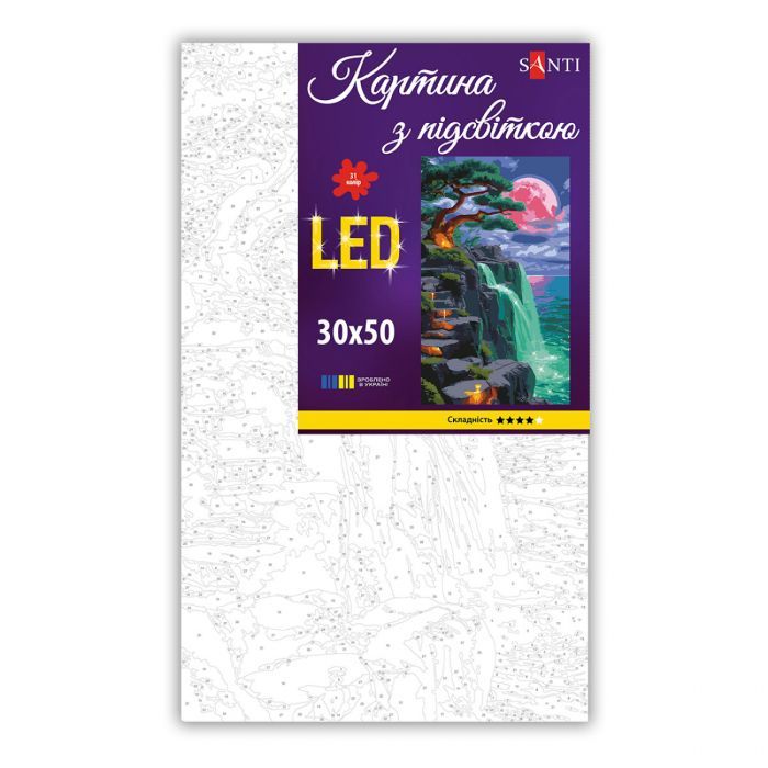 Картина по номерам Santi Рожевий місяць 30х50см LED підсвіткою (956554) изображение 2
