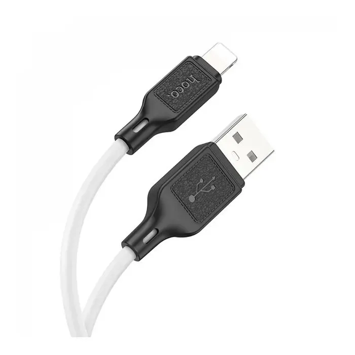 Дата кабель USB 2.0 AM to Lightning 1.0m silicone X90 Cool white HOCO (6931474788412) изображение 2