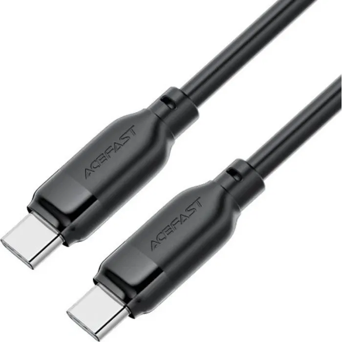 Дата кабель USB-C to USB-C 1.2m 60W TPU black Acefast (6974316283805)