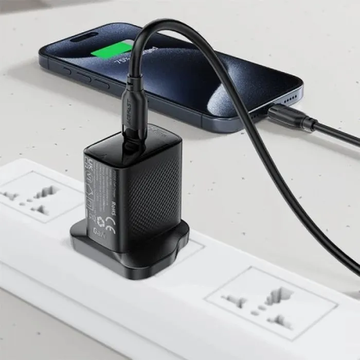 Дата кабель USB-C to USB-C 1.2m 60W TPU black Acefast (6974316283805) изображение 5