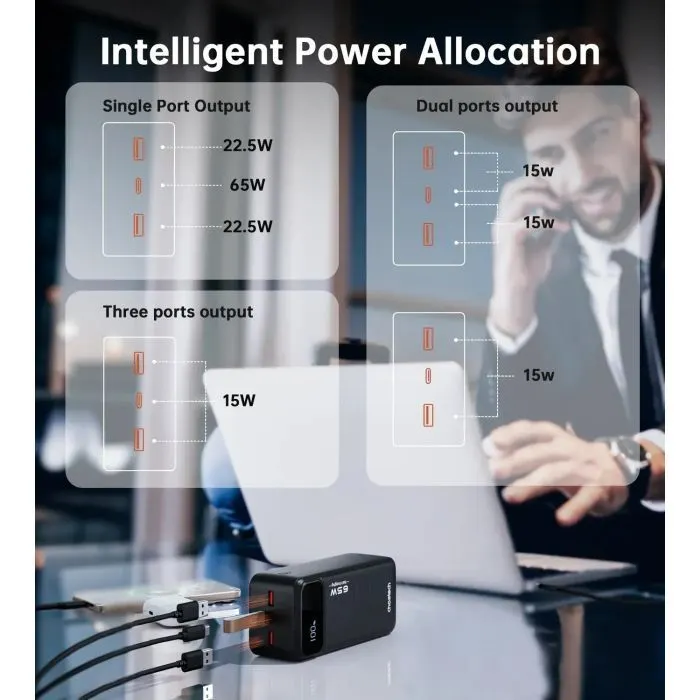 Батарея универсальная Choetech 40000mAh, PD/65W, QC, AFC (B734) изображение 11
