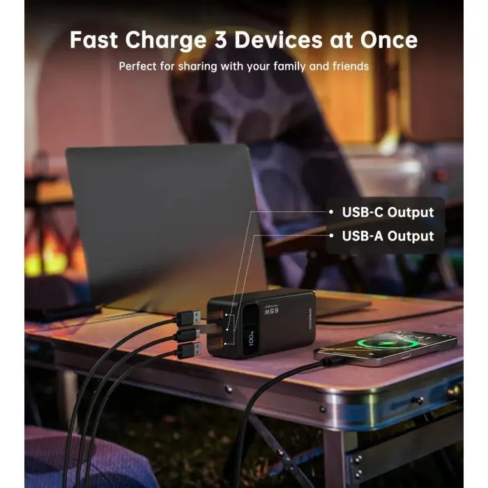 Батарея универсальная Choetech 40000mAh, PD/65W, QC, AFC (B734) изображение 6