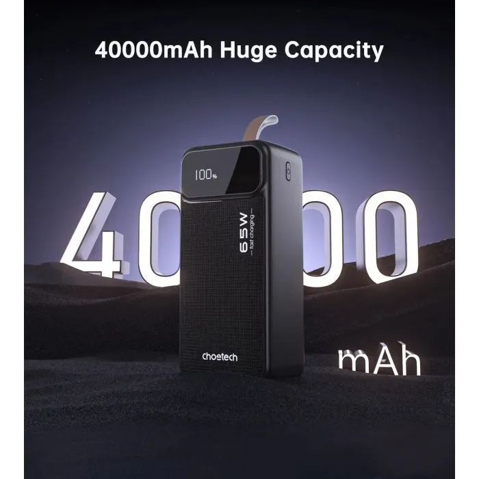 Батарея универсальная Choetech 40000mAh, PD/65W, QC, AFC (B734) изображение 7
