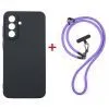 Чехол для мобильного телефона Dengos Case + Cross-body Strap Samsung Galaxy A37 Black+Purple (DG-KM-CCRB-02)