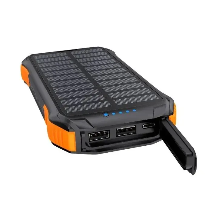Батарея універсальна Choetech 10000mAh, 5V/2.1A, solar panel, Qi-5W, Black-Orange (B659-OR) зображення 2