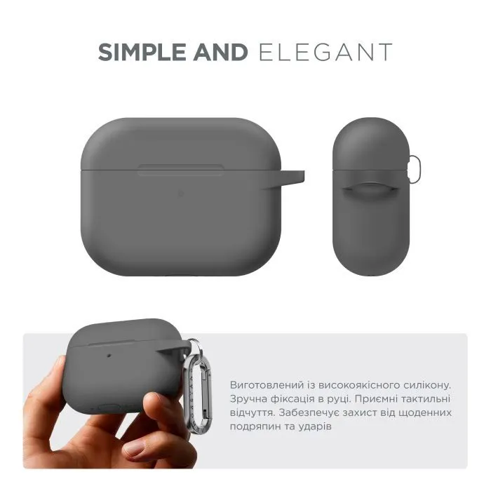 Чехол для наушников Armorstandart Hang Case For Apple AirPods Pro 3 Grey (ARM88270) изображение 2