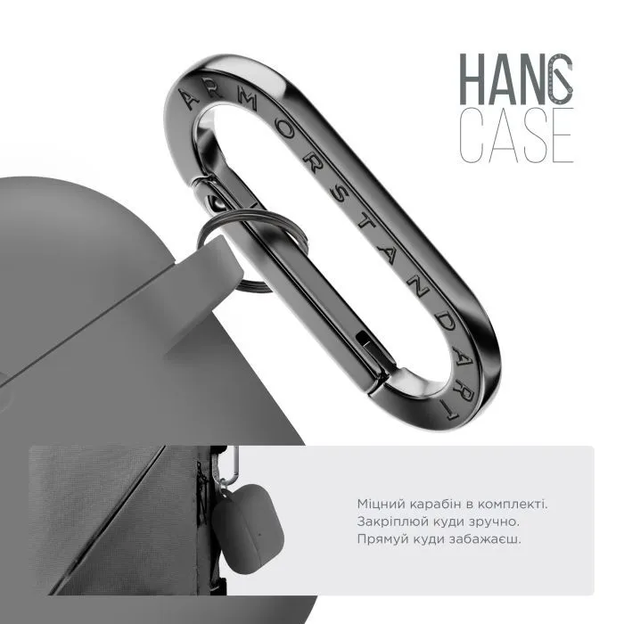 Чехол для наушников Armorstandart Hang Case For Apple AirPods Pro 3 Grey (ARM88270) изображение 4