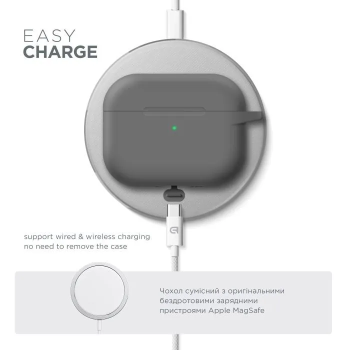 Чехол для наушников Armorstandart Hang Case For Apple AirPods Pro 3 Grey (ARM88270) изображение 7