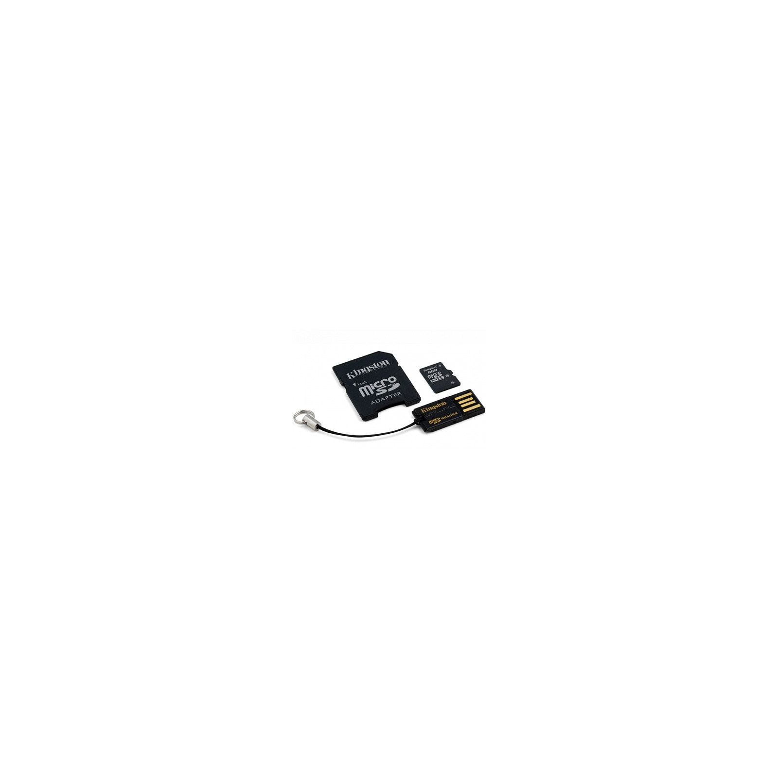 Карта памяти Kingston 8Gb microSDHC class 10 Gen 2 + SD-adapter + USB-reader (MBLY10G2/8GB)