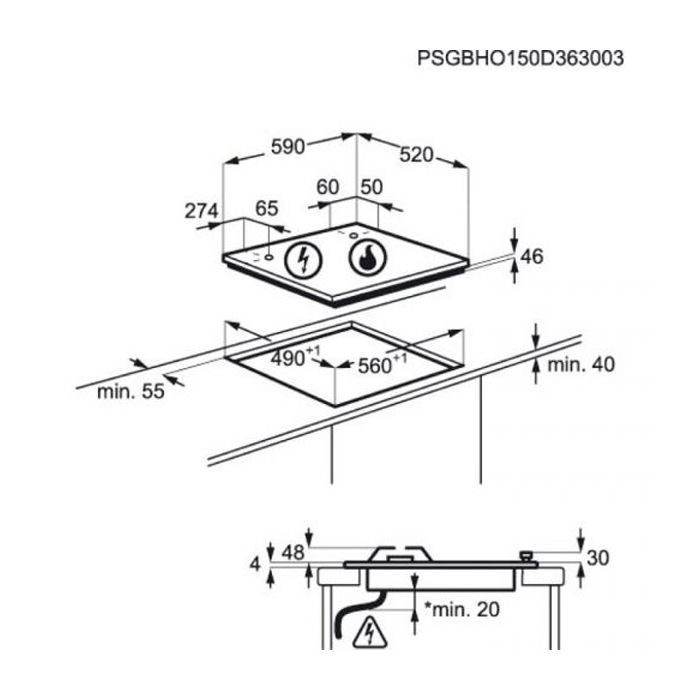 Варочна поверхня Electrolux GPE 363 RBV (GPE363RBV) зображення 2