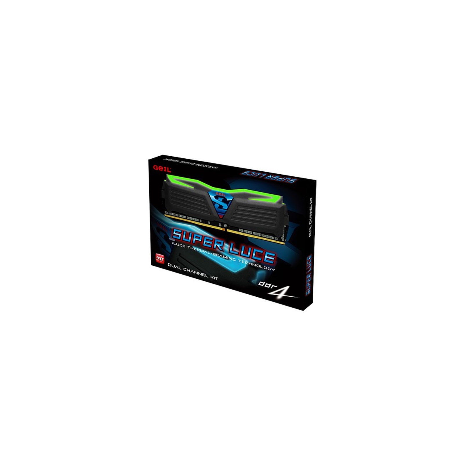 Модуль пам'яті для комп'ютера DDR4 16GB (2x8GB) 2400 MHz Super Luce Black Geil (GLG416GB2400C16DC) зображення 2