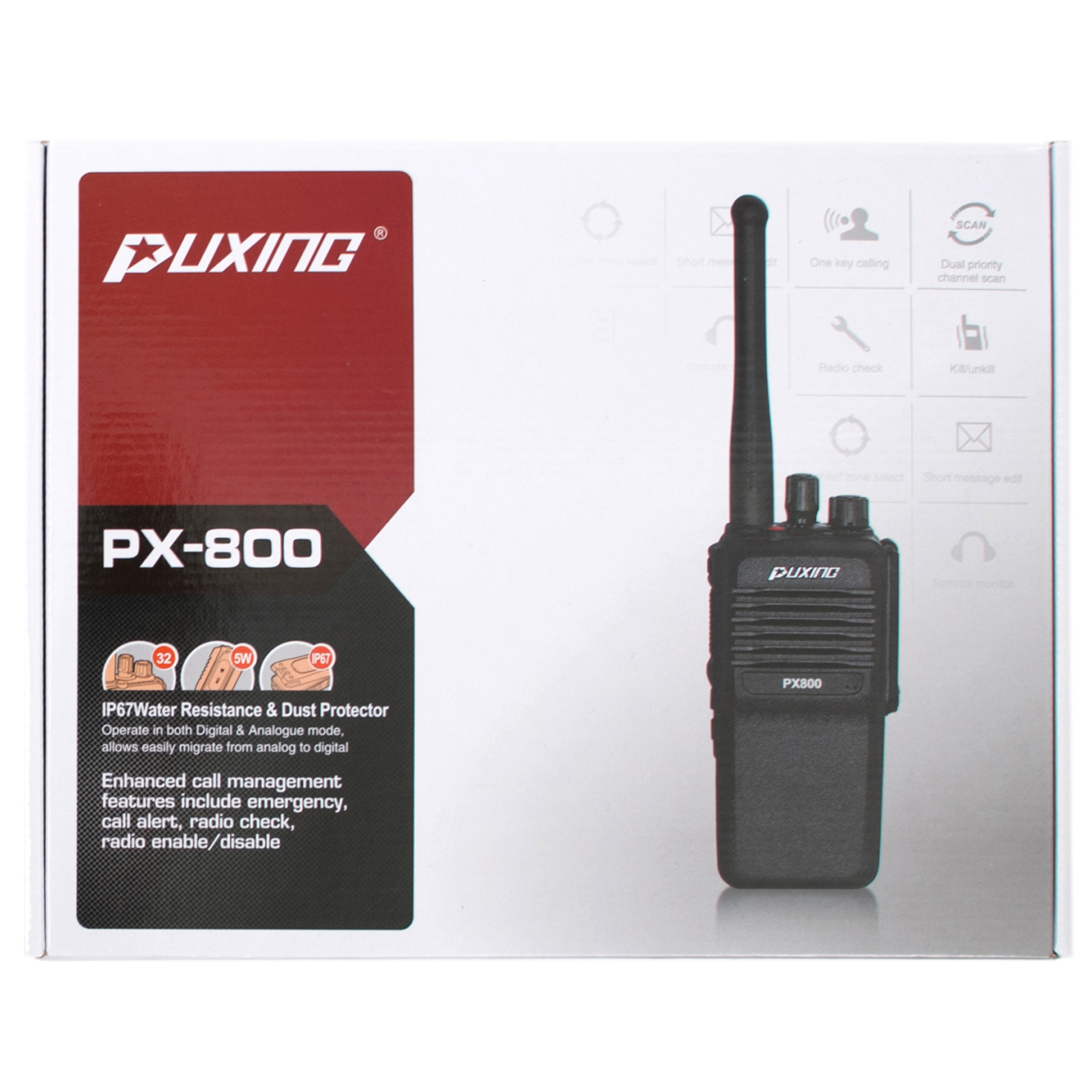 Портативна рація Puxing PX-800 (400-470MHz) 1800mah IP67 (PX-800_UHF) зображення 7