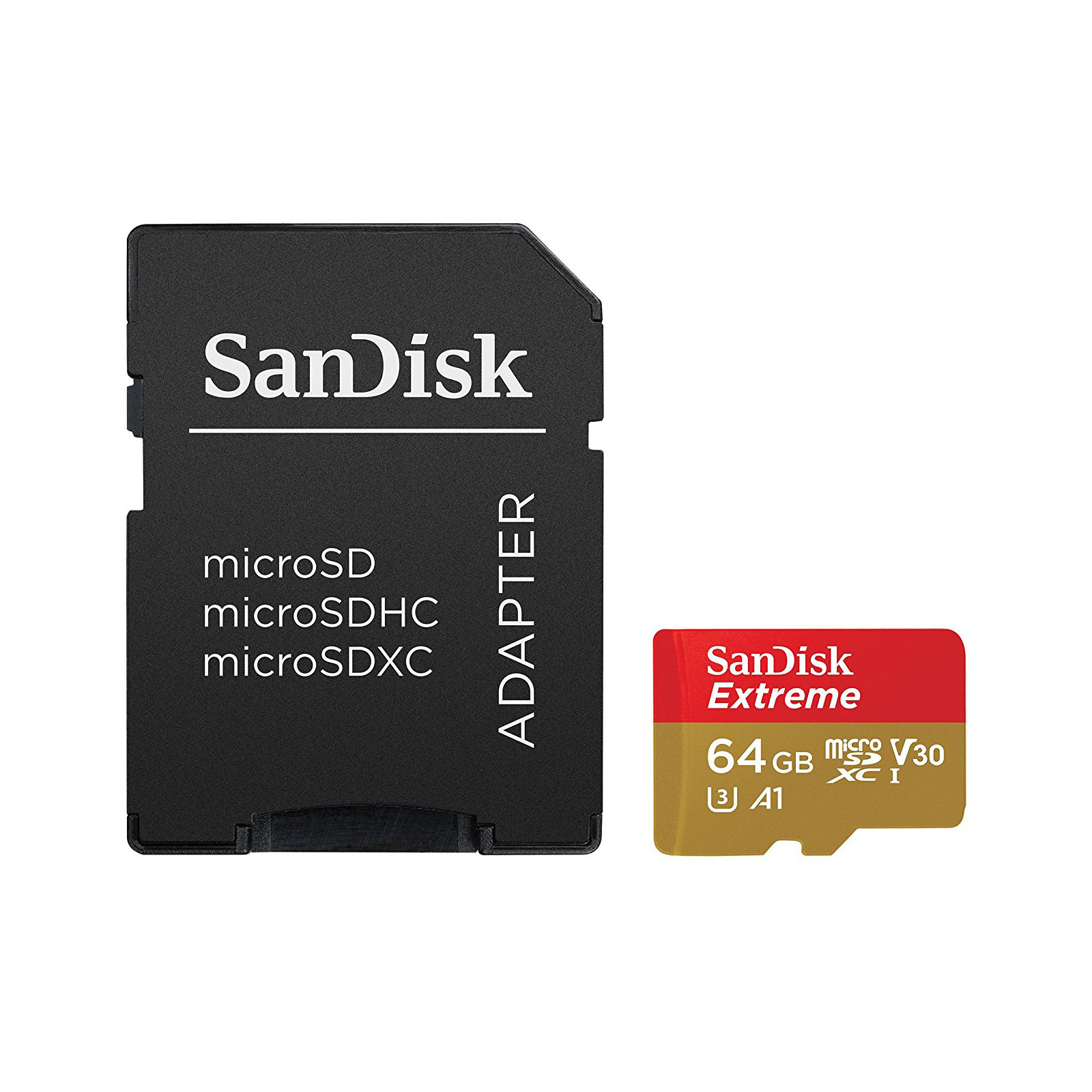 Карта памяти SanDisk 64GB microSDXC Class10 UHS-I V30 A1 4K (SDSQXAF-064G-GN6MA)