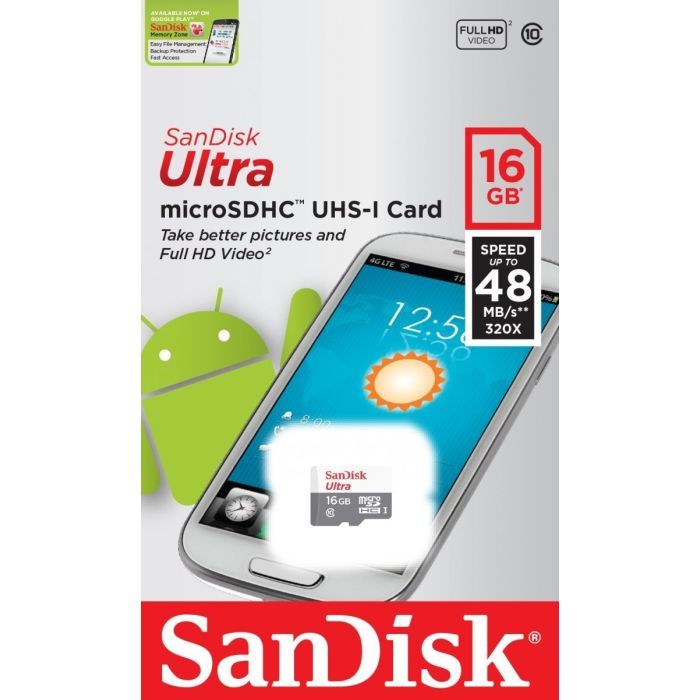 Карта памяти SanDisk 16GB Miсro-SDHC Class 10 UHS-I Ultra (SDSQUNS-016G-GN3MN) изображение 3