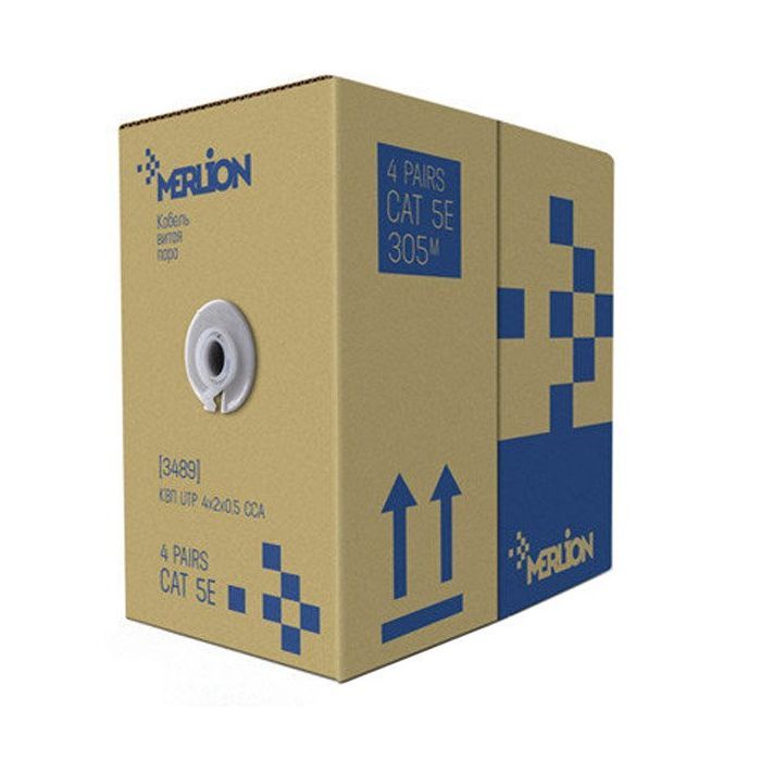 Кабель сетевой Merlion UTP 305м КВП (4*2*0,50) 4Р 24AWG [СCA] (03489)