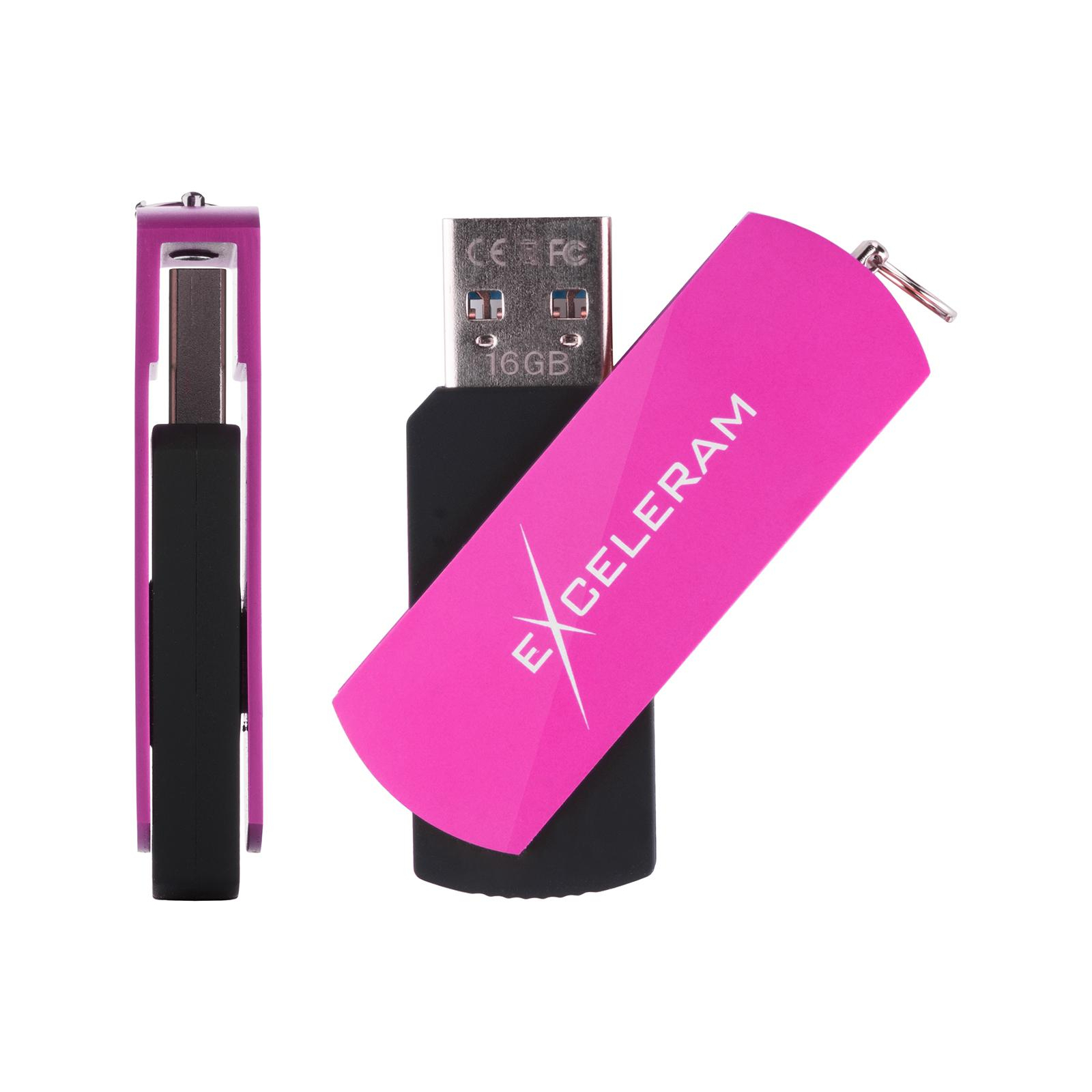 USB флеш накопитель eXceleram 16GB P2 Series Rose/Black USB 3.1 Gen 1 (EXP2U3ROB16) изображение 4