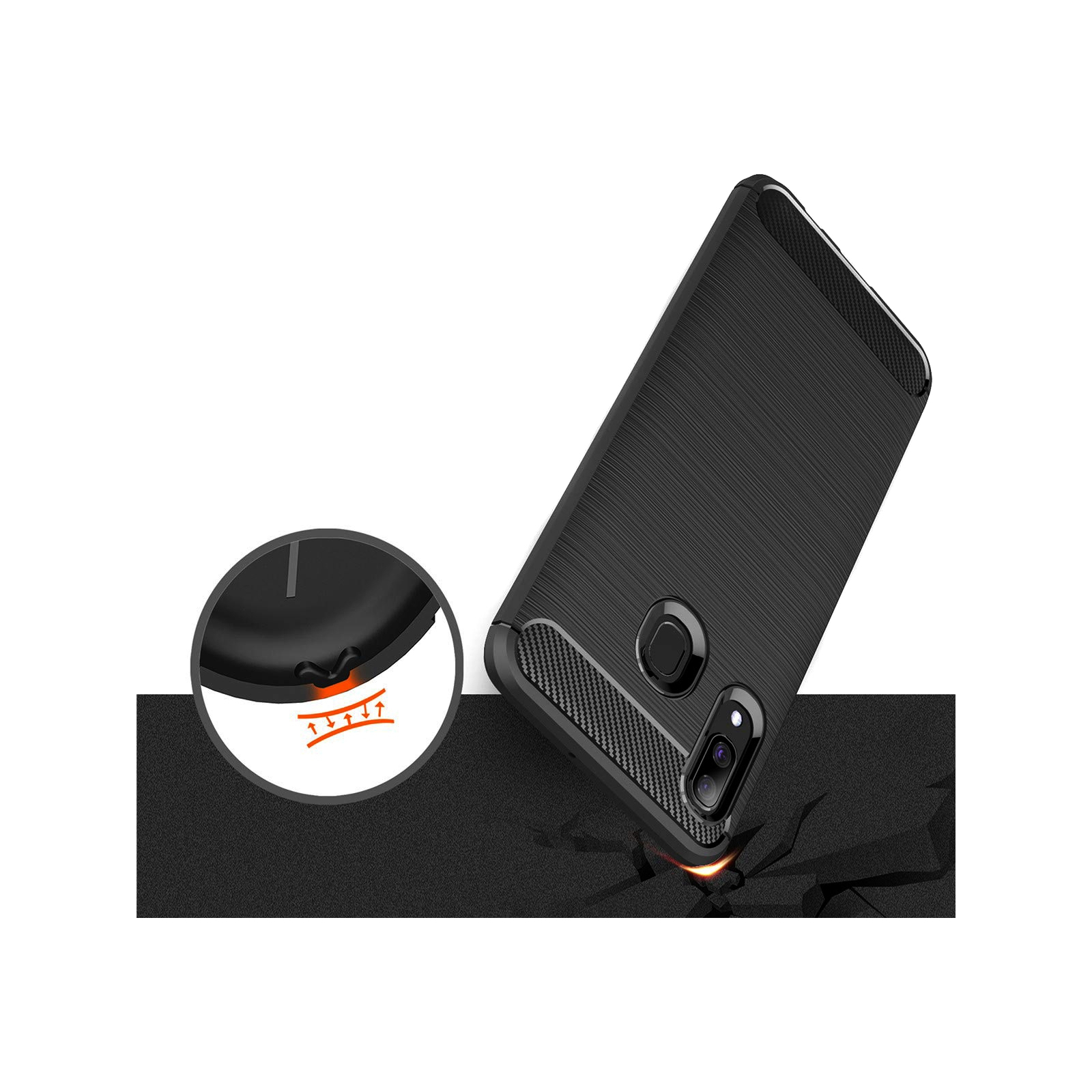 Чохол до мобільного телефона Laudtec для SAMSUNG Galaxy A30 Carbon Fiber (Black) (LT-A30B) зображення 5