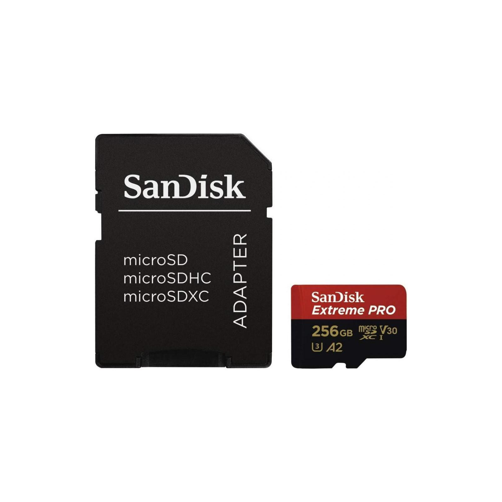 Карта памяти SanDisk 256GB microSDXC class 10 V30 UHS-I U3 Extreme Pro (SDSQXCZ-256G-GN6MA)
