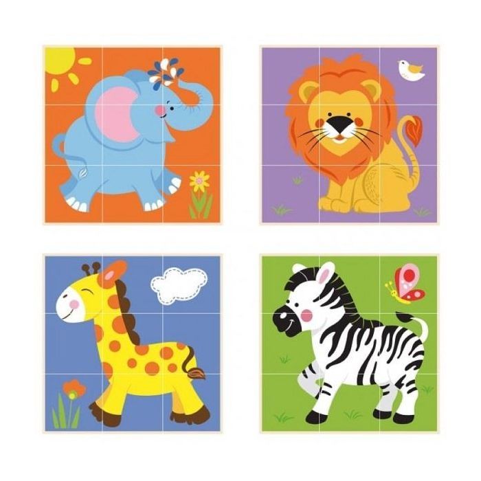 Развивающая игрушка Viga Toys Пазл-кубики вертикальный Сафари (50834) изображение 2