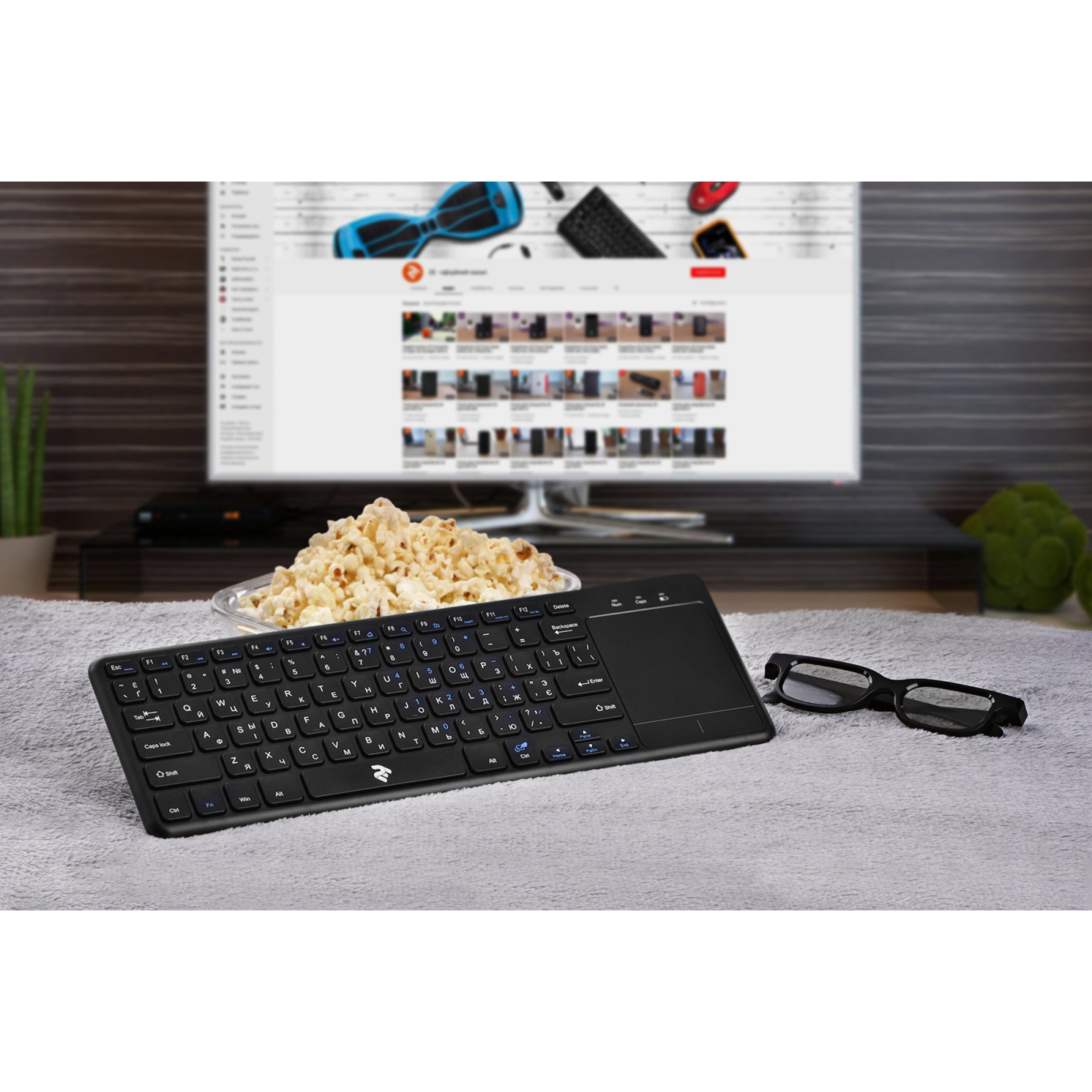 Клавіатура 2E KT100 Touch Wireless Black (2E-KT100WB) зображення 10